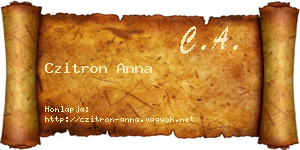 Czitron Anna névjegykártya